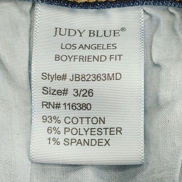 Judy Blue Boyfriend Fit Jeans Splatter Distressed Stretch Women’s Size 3/26 - Picture 14 of 16